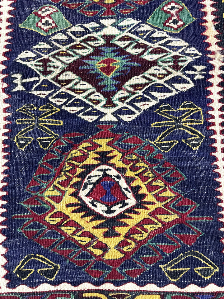 Vintage Konya Nuzumla Kilim Rug 82 cm x 107 cm - 0010001