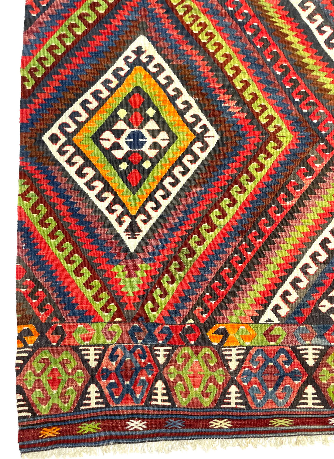 Vintage Fethiye Large Kilim Rug 160 cm x 260 cm (5’2” FT X 8’5” FT) - 0030008