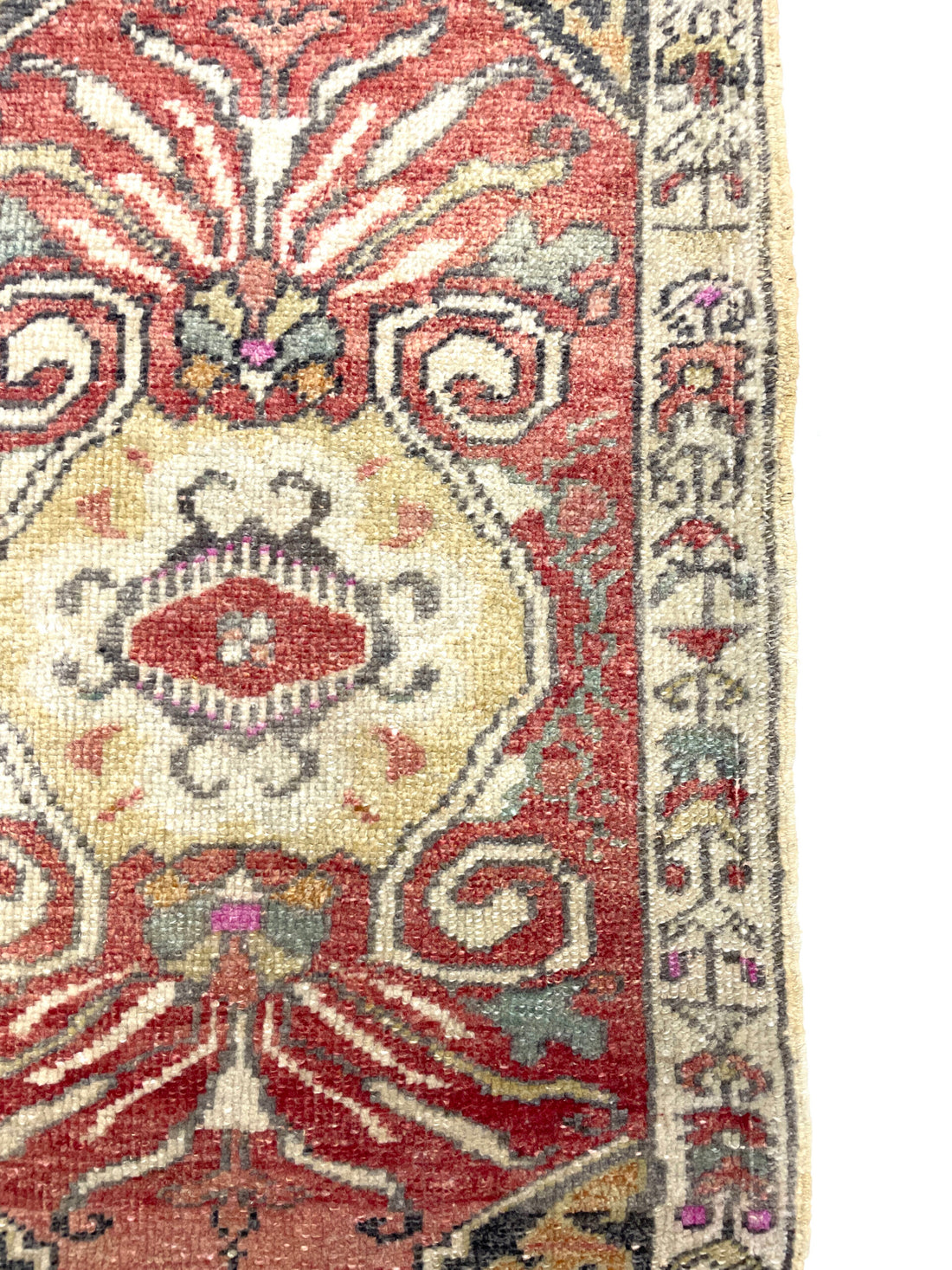 Vintage Hand-Knotted Small Turkish Rug 48 cm x 76 cm (1'5" FT X 2'5” FT) - Y010062