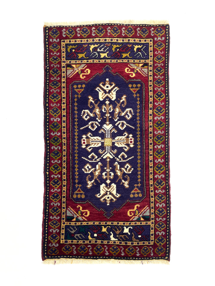 Vintage Handwoven Small Rug 48 Cm X 102 Cm (1’6″ FT X 3’4″ FT) – Y010053