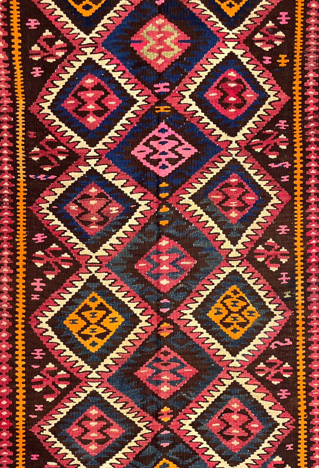 Vintage Kurdish Kilim Rug 110 cm x 230 cm (3’6” FT X 7’6” FT) - 0020015