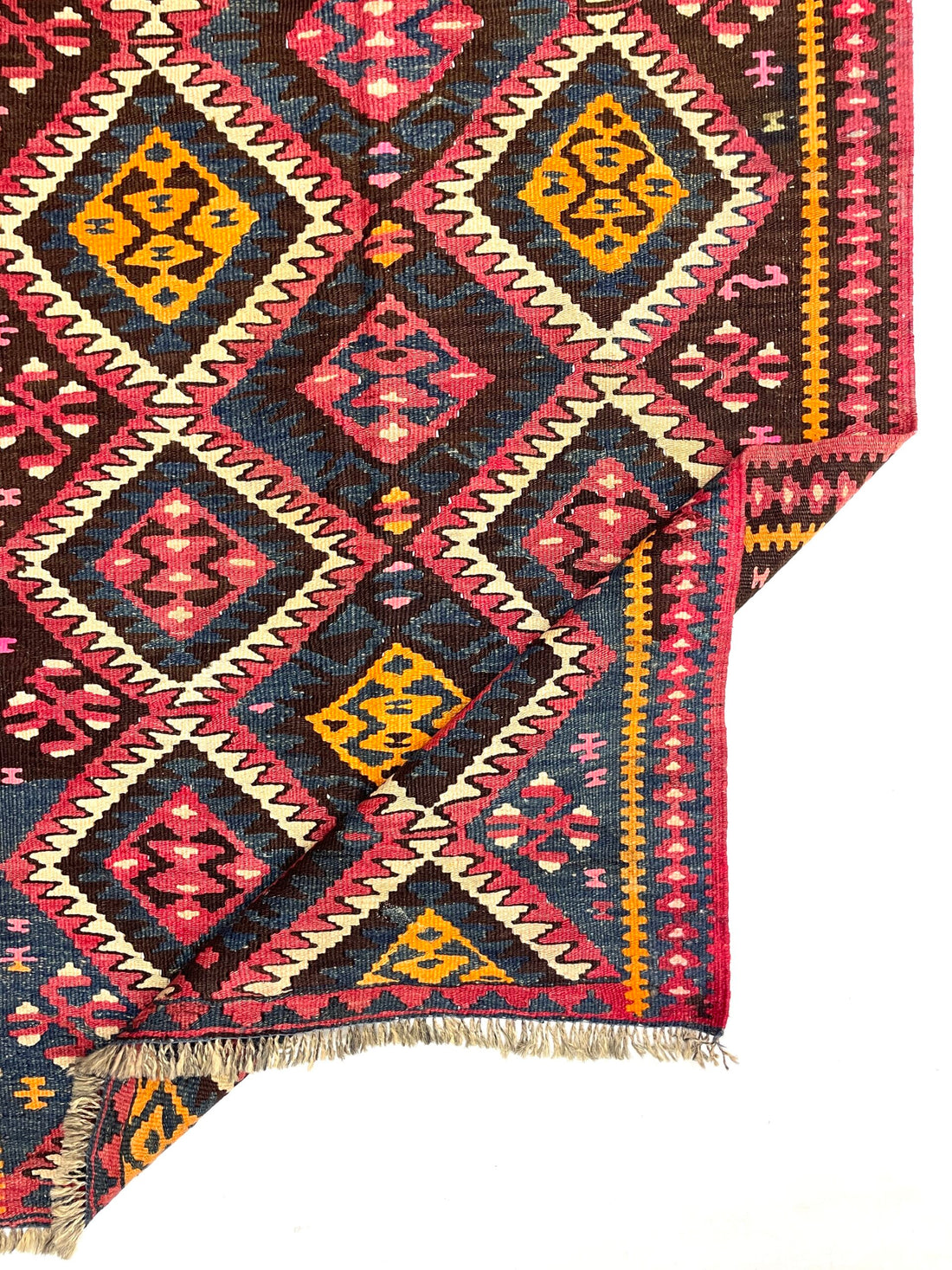 Vintage Kurdish Kilim Rug 110 cm x 230 cm (3’6” FT X 7’6” FT) - 0020015