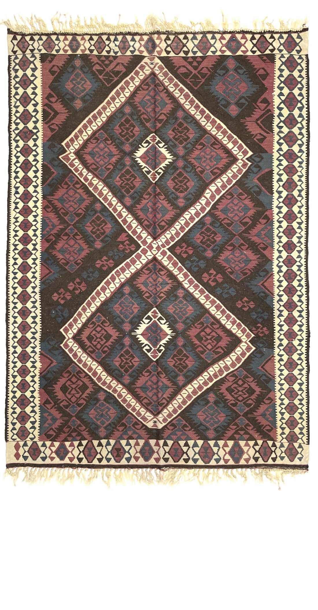 Vintage Kurdish Kilim Rug 120 cm x 180 cm (3’9” FT X 5’9” FT) - 0020014