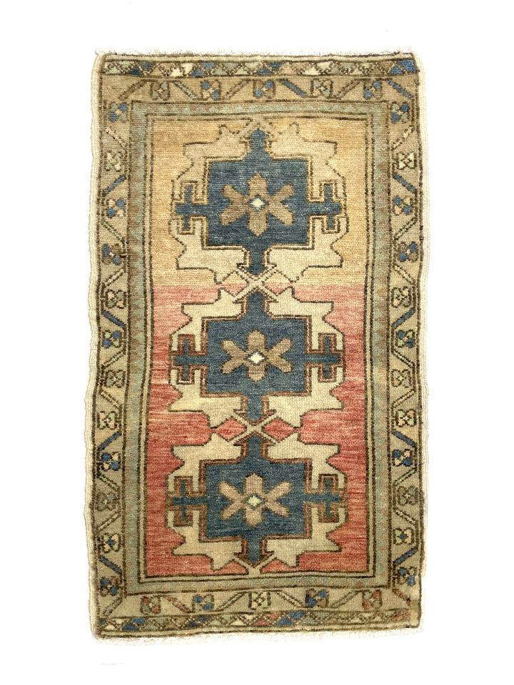 Vintage Mini Turkish Handwoven Rug 52 cm x 96 cm (1'7" FT X 3'1” FT) - Y010060