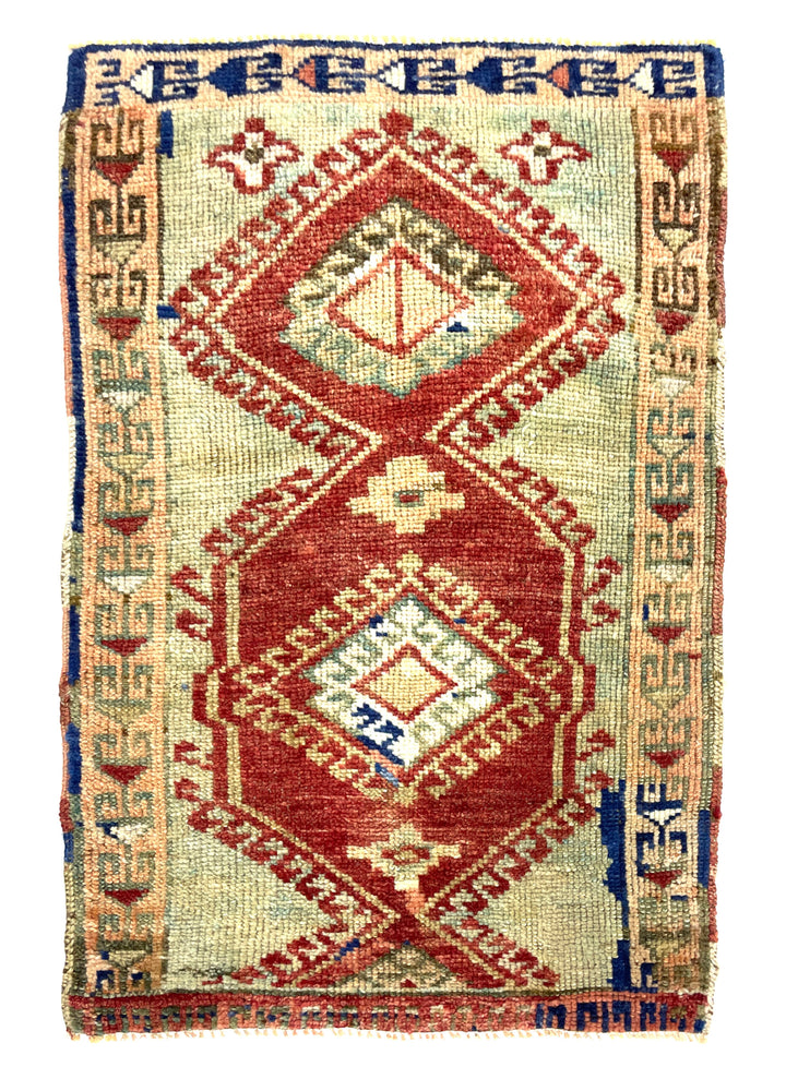 Vintage Mini Turkish Rug 60 cm x 88 cm (2 FT X 2'9” FT) - Y010063