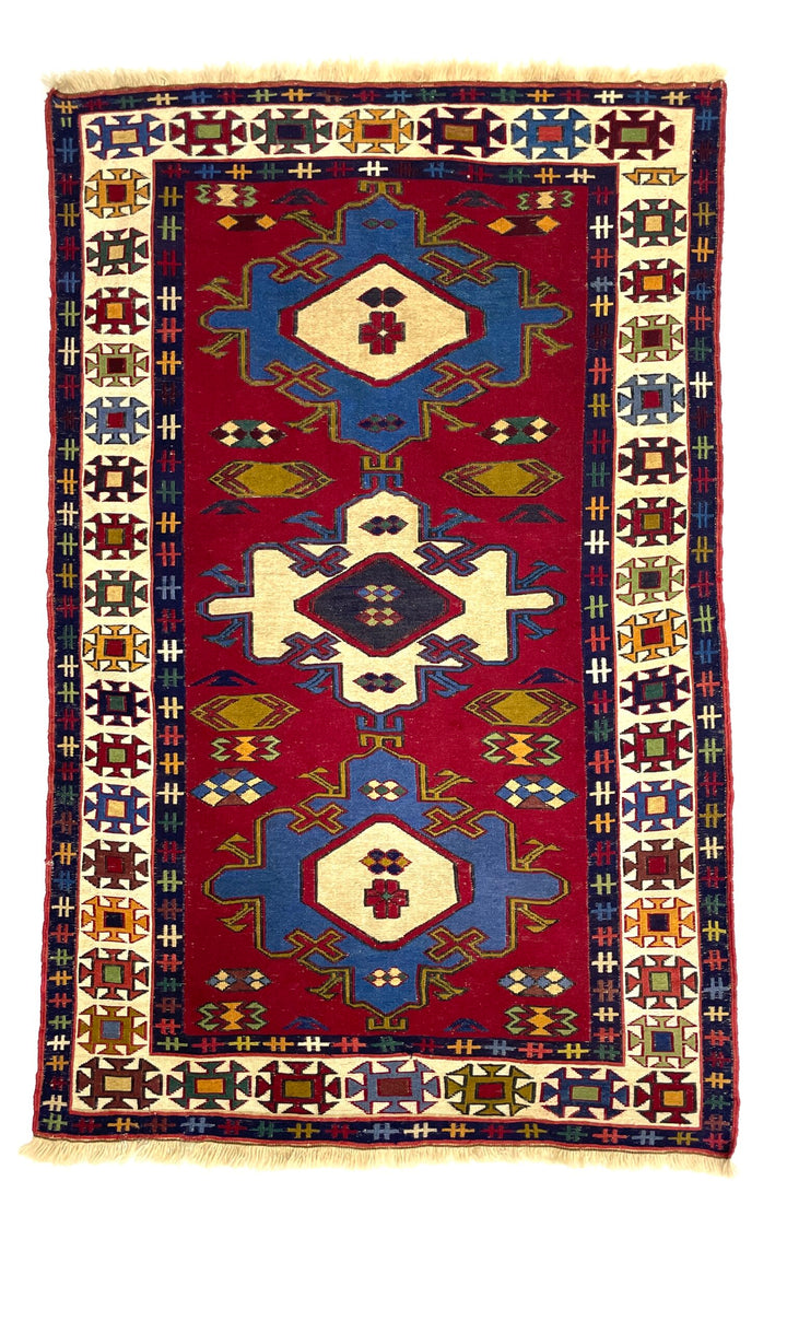 Vintage Persian Afshar Kilim Rug 97 cm x 150 cm (3’2” FT X 4’9” FT) -  0010005