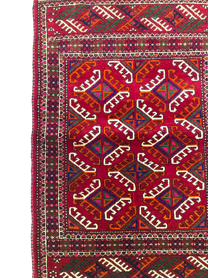 Vintage Small Turkoman Rug 60 cm x 90 cm (2 FT X 3 FT) - Y010072