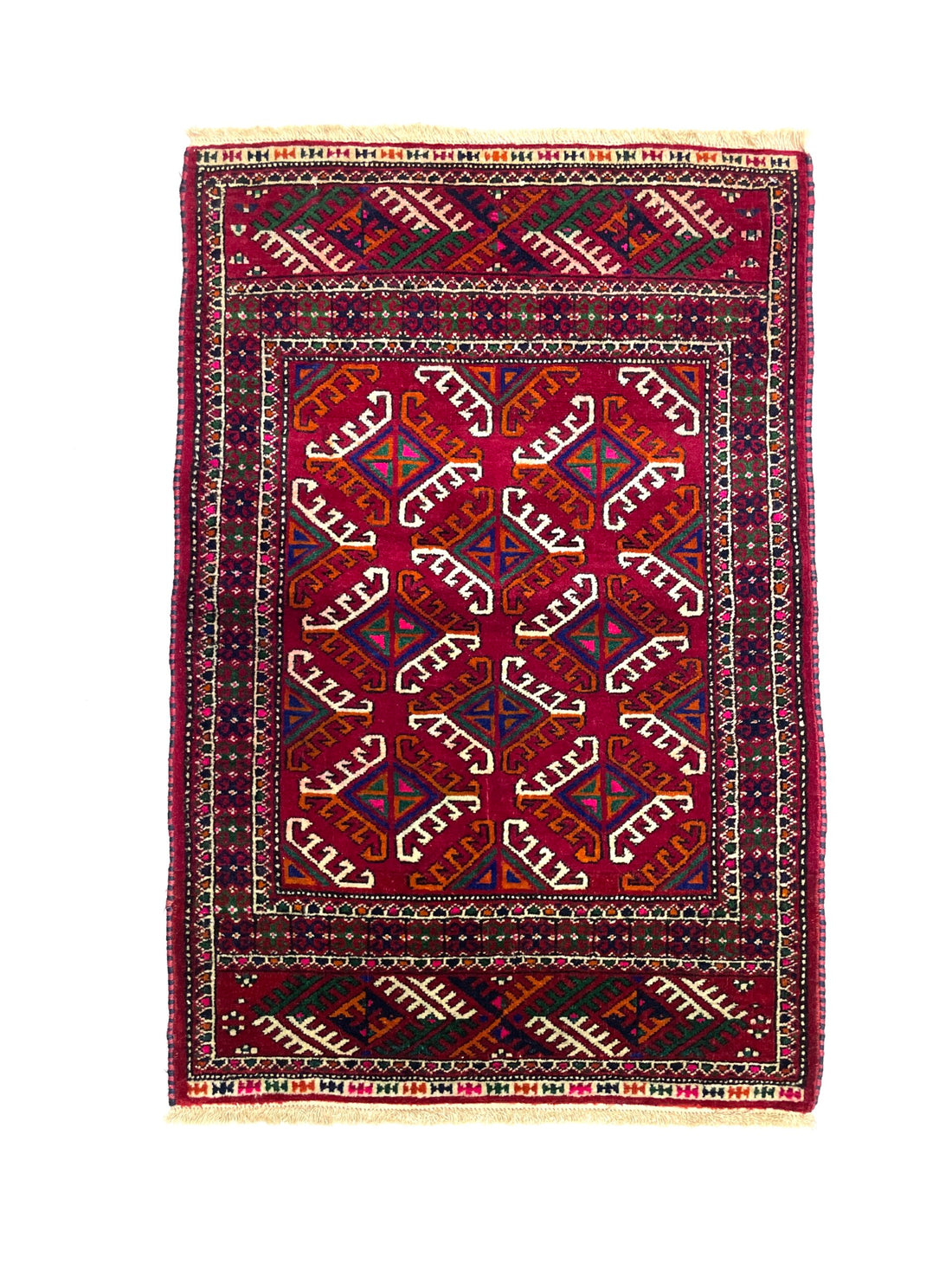 Vintage Small Turkoman Rug 60 cm x 90 cm (2 FT X 3 FT) - Y010072