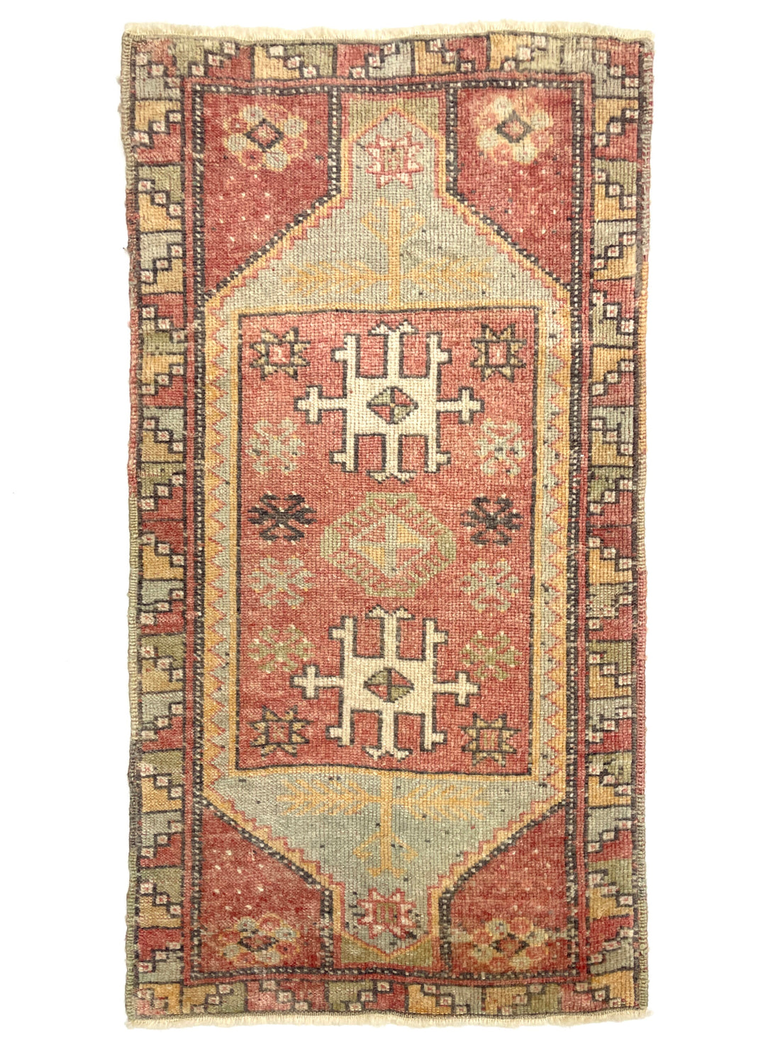 Vintage Turkish Hand-Knotted Rug 54 Cm X 95 Cm (1'8" FT X 3'1" FT) – Y010035