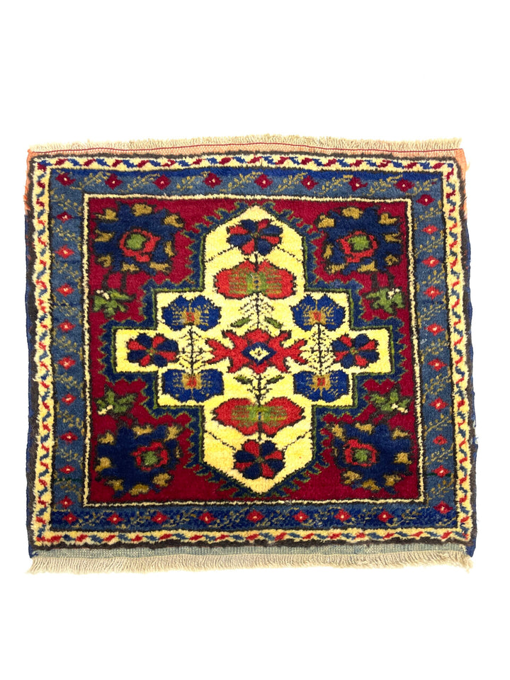 Vintage Turkish Hand-Knotted Rug 57 Cm X 64 Cm (1’9″ FT X 2’1″ FT) – Y010046