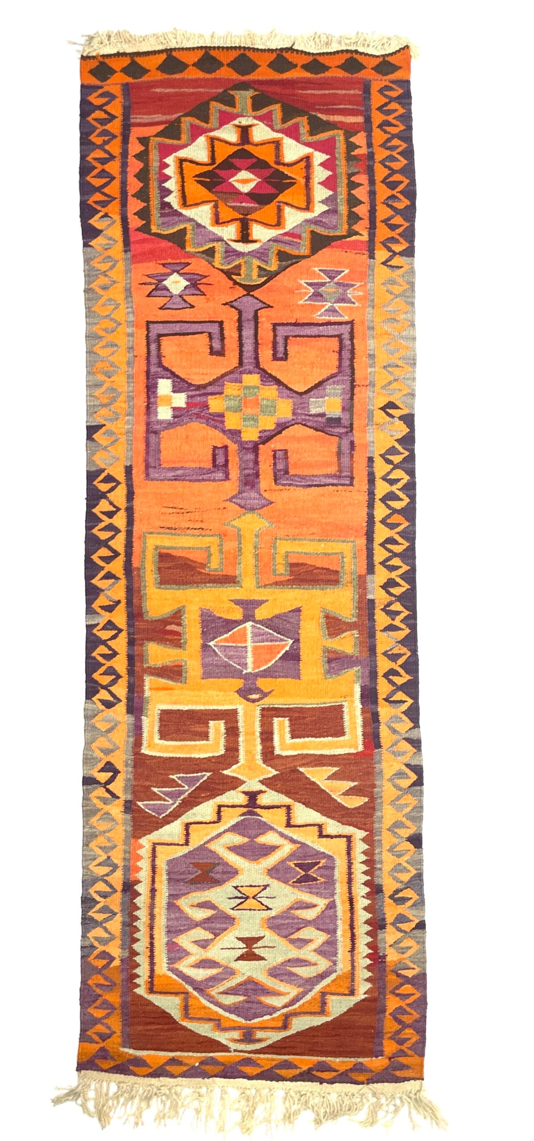 Vintage Turkish Kilim Runner Rug 98 cm x 305 cm (3’2” FT X 10 FT) - R010001