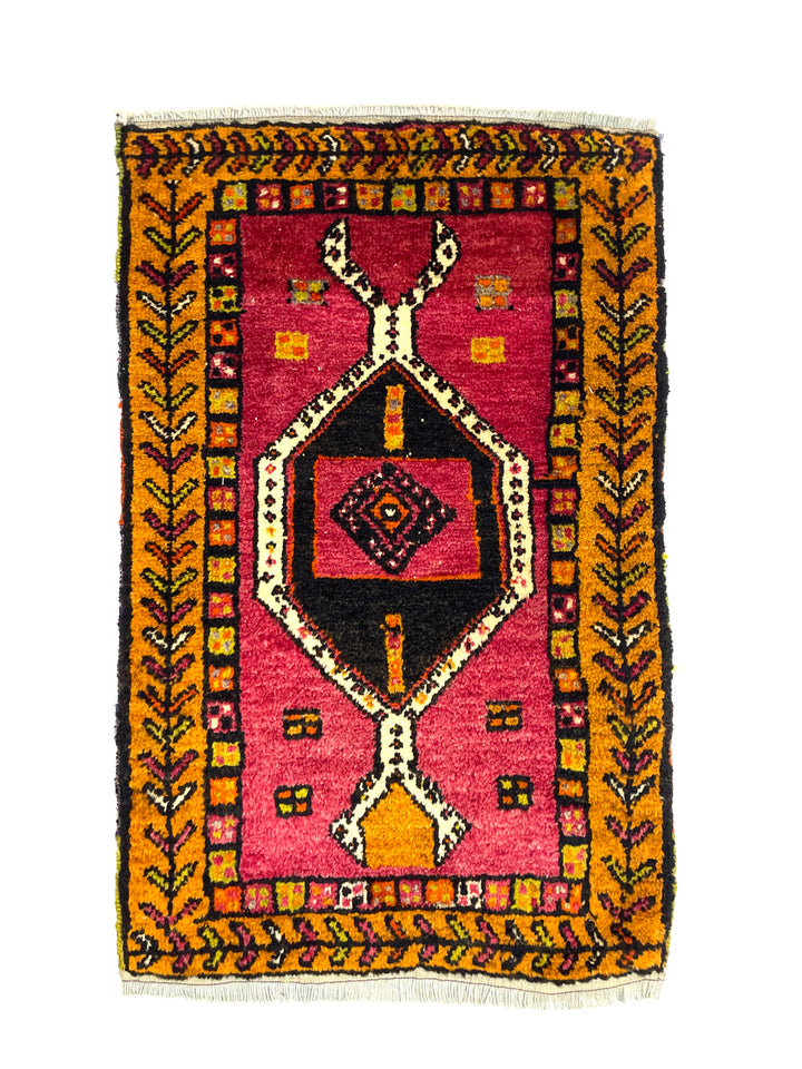 Vintage Turkish Mini Hand-Knotted Rug 55 Cm X 88 Cm (1’8″ FT X 2’9″ FT) – Y010050