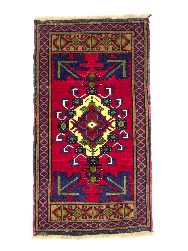 Vintage Turkish Mini Rug 59 cm x 103 cm (1’9” FT X 3’4” FT) - Y010071